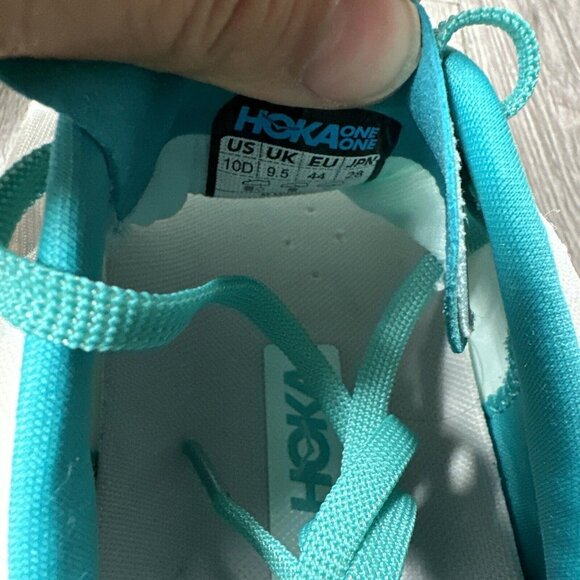 Hoka One One Men’s Mach X 1141450 WBGL White Running Shoes Teal Size 10 D